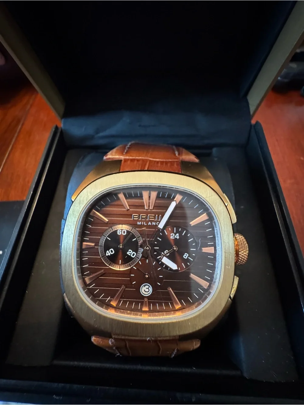 Breil Milano Gold Brown Chronograph Watch BW0305